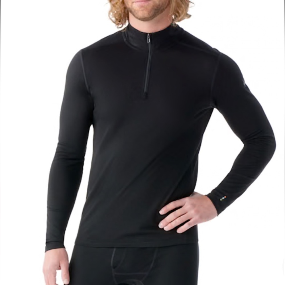 Smartwool Men’s size medium, merino wool base layer quarter zip, black